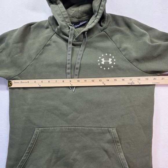 Under Armour Mens UA Freedom ColdGear Hoodie Small Green USA Flag Graphic - Picture 5 of 9